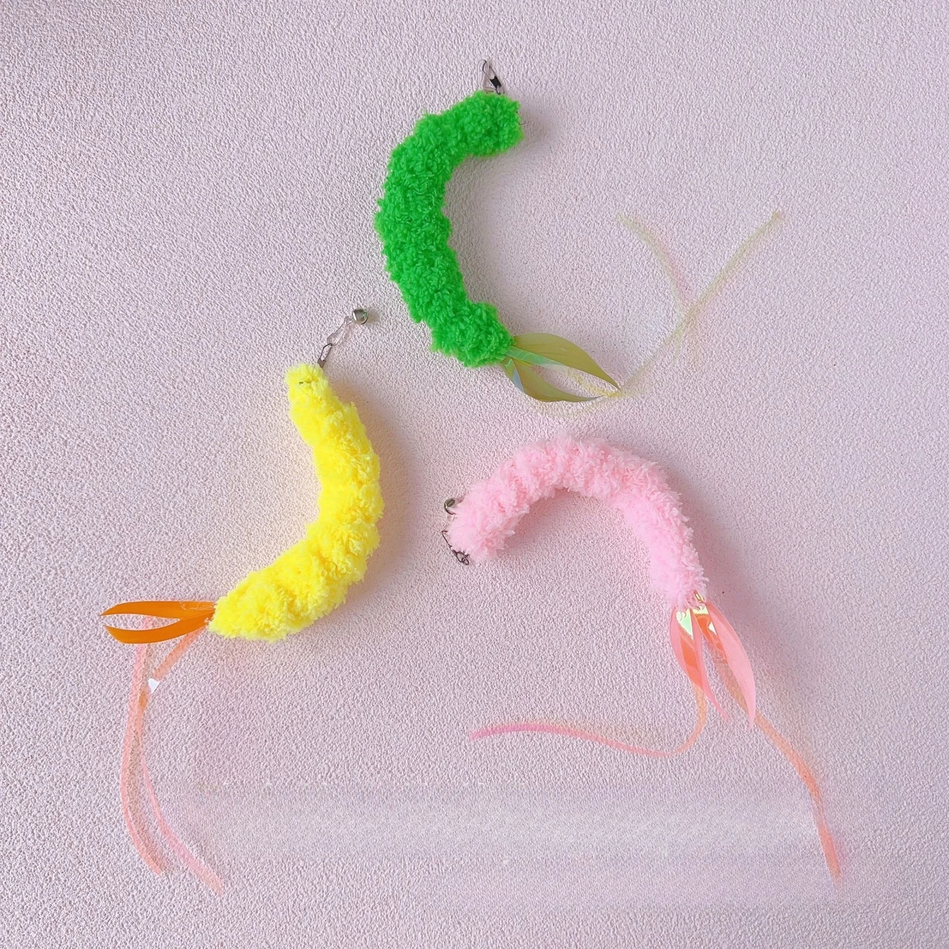 2 uds/3 uds camarones de peluche mascota gato juguete accesorios de repuesto divertido palo de rompecabezas varita de juguete