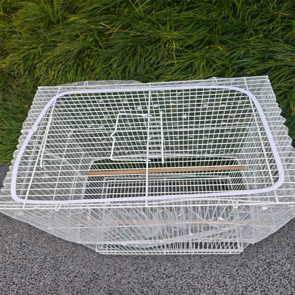 Cubierta de malla para jaula de loros, plumas antimoscas, antiderrames, a prueba de polvo, Universal, antimosquitos, para jaula de pájaros, 1 ud. - imagen 3