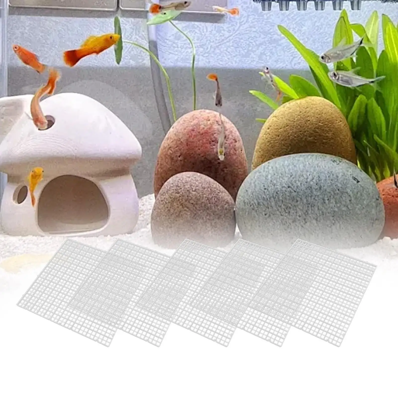 5x Fish Tank Dividers Lids Aquarium Isolation Boards Fish Tank Bottom Divider Grids