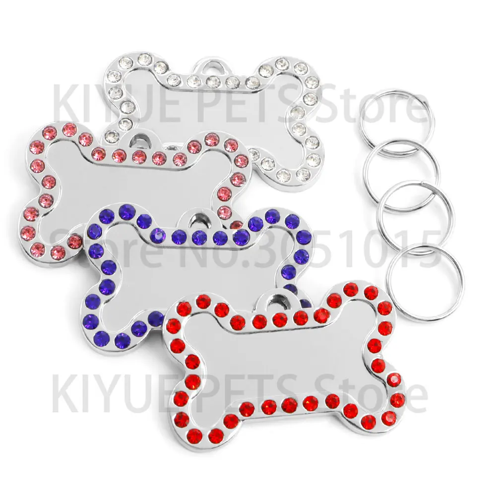 Placas de identificación para perros con forma de hueso, zinc chapado - imagen 2