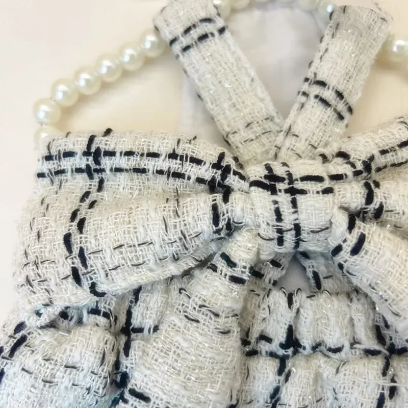 Falda con tirantes de lazo de lana tejida para perros, vestido para gatos, ropa para mascotas, vestidos para cachorros, ropa de Navidad, Otoño e Invierno - imagen 3