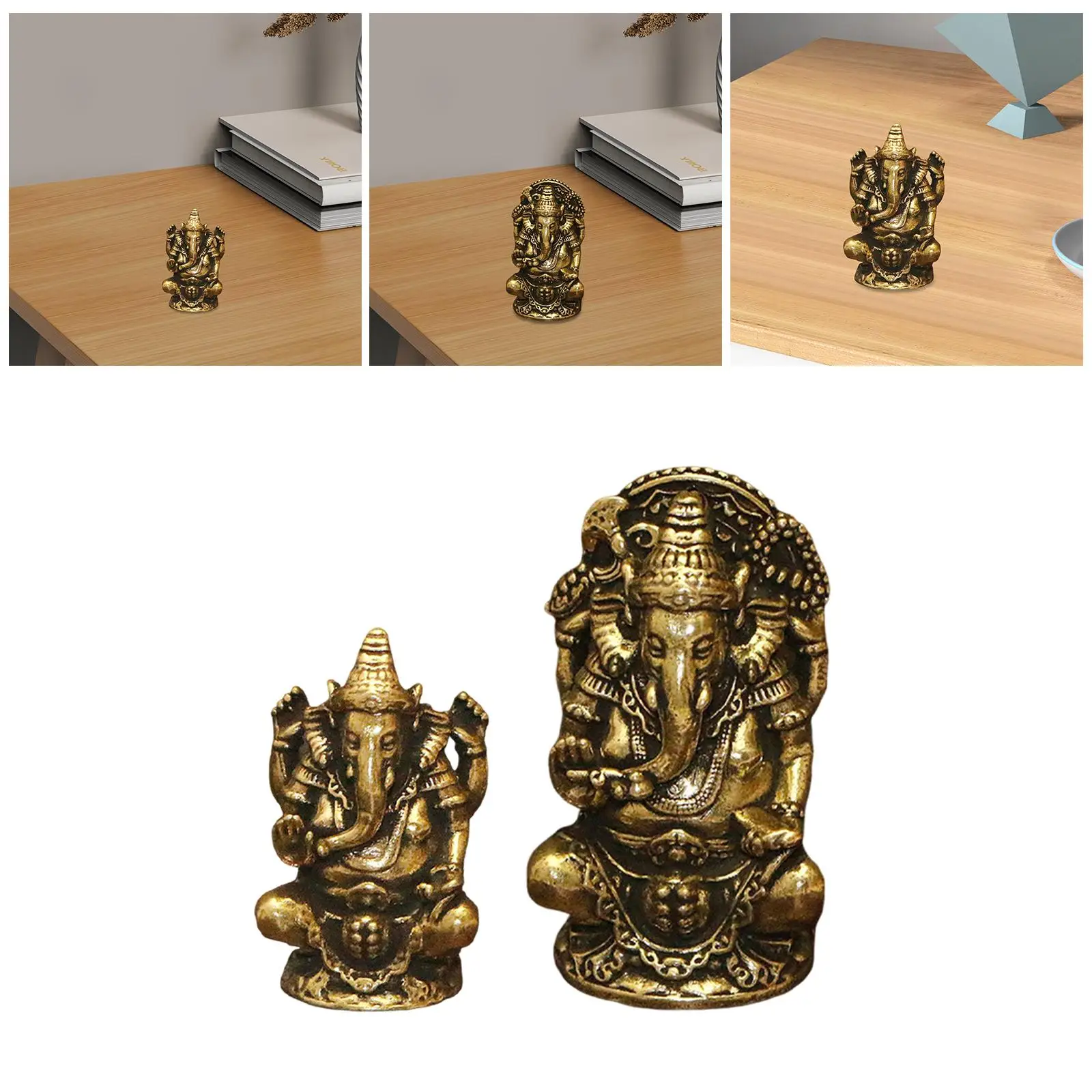 Estatua de Buda sentado, colección de escultura, artesanía hecha a mano, estatua de latón tailandesa, estatuilla para estantería, hogar, oficina y patio - imagen 4