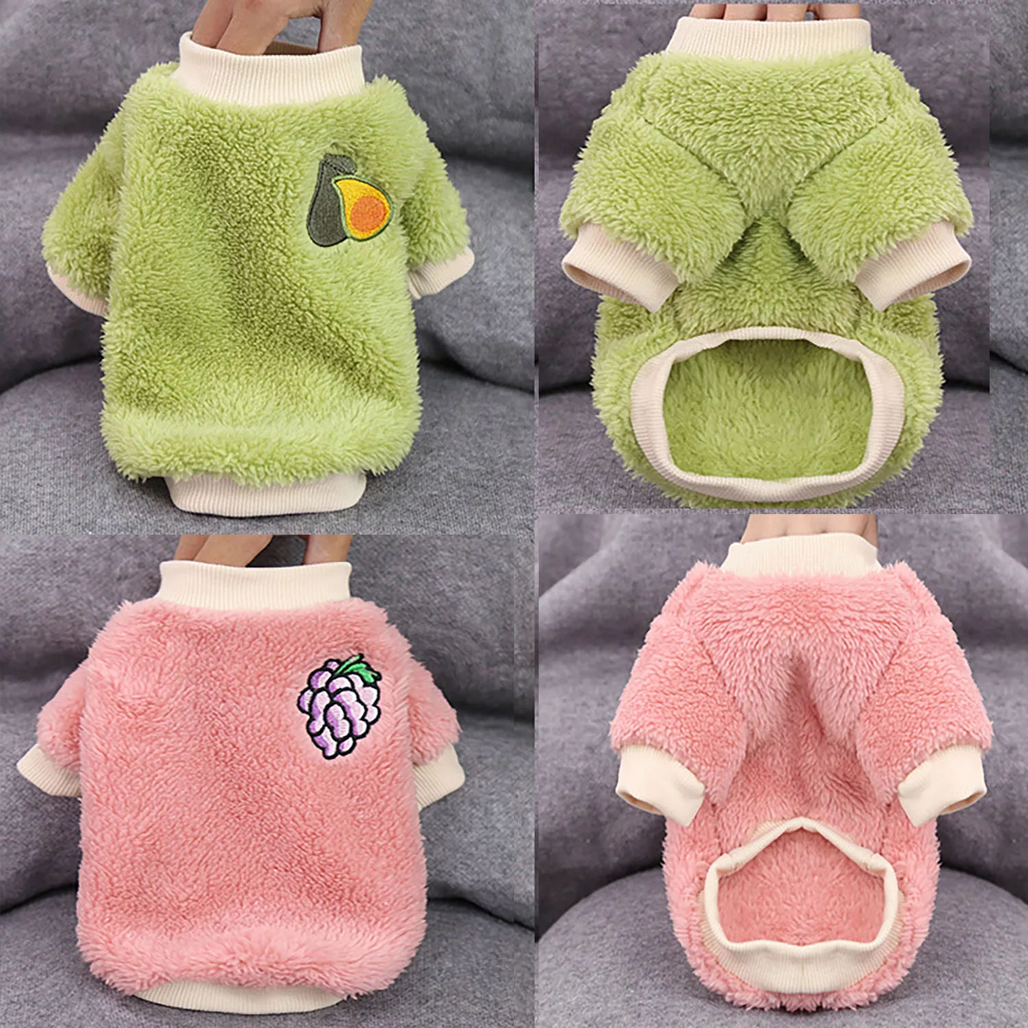 Fitwarm Paquete de 2 suéteres de lana para perros, sudadera para perros de cuello alto, ropa de invierno para perros pequeños, niños y niñas, jersey - imagen 2