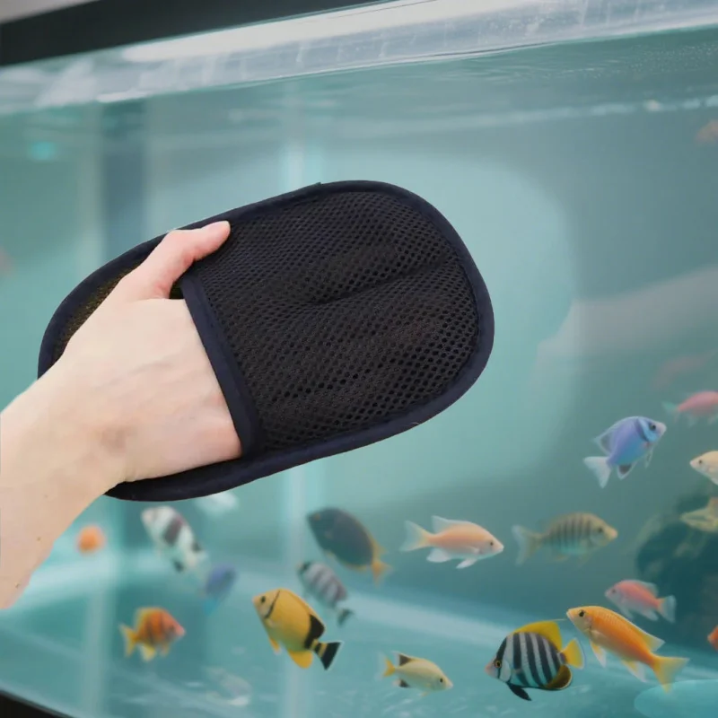 Guantes de limpieza para pecera, lana de imitación, felpa gruesa, Ideal para limpieza de vidrio de acuario, eliminación de manchas de algas, tanque esencial