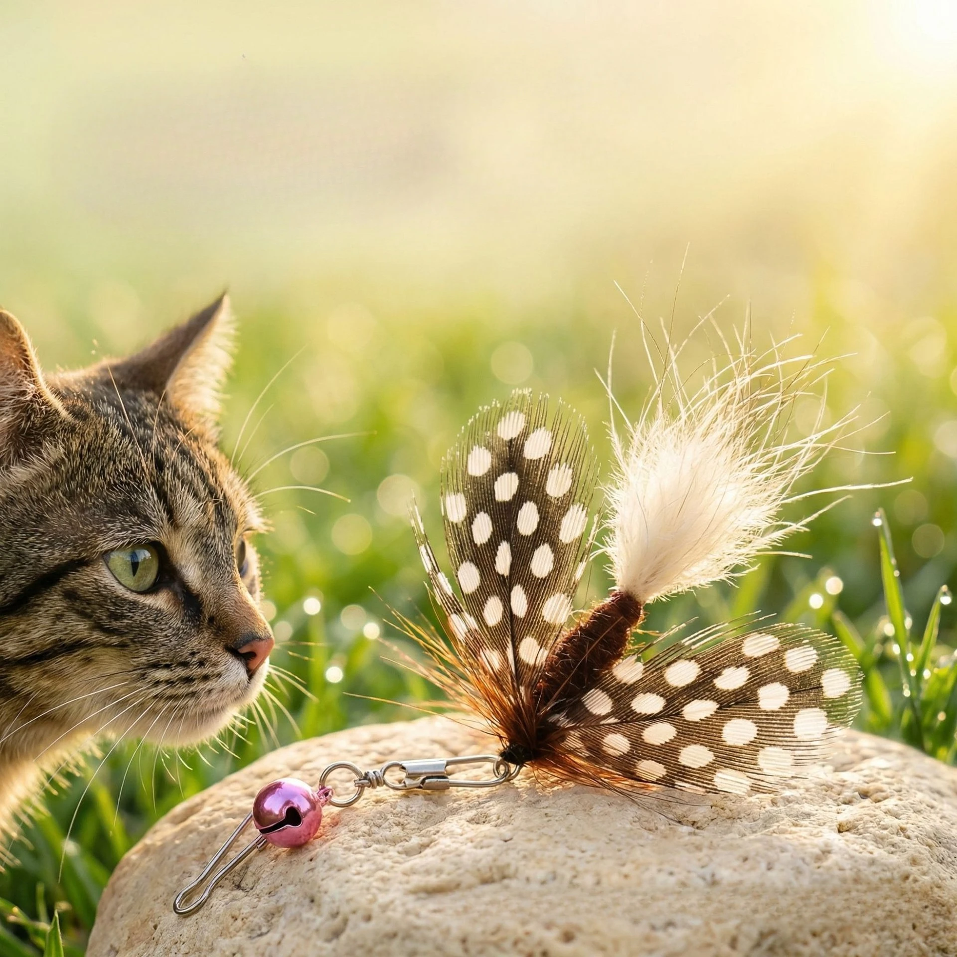 Varita de plumas con repuestos para gatos – Juguete interactivo gatitos - imagen 4