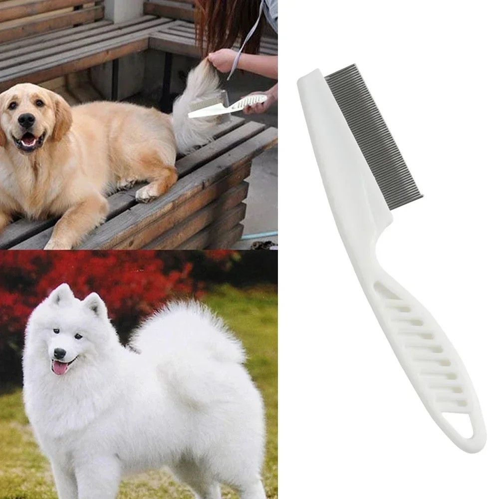 Peine de pulgas de acero inoxidable para el cuidado de mascotas, cepillo de pelo para perros y gatos, eliminación de pulgas, peine de masaje, accesorios de herramientas portátiles para mascotas - imagen 4