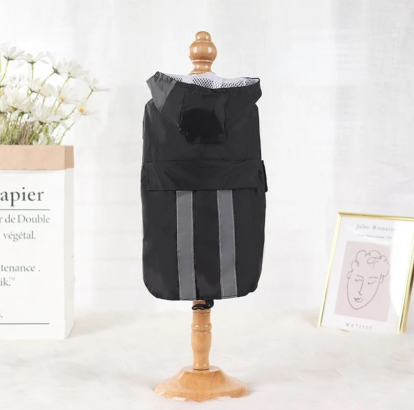Chubasquero reflectante para perro, ropa impermeable a rayas para Bulldog Francés, capa impermeable para perros grandes, ropa para perros pequeños - imagen 5