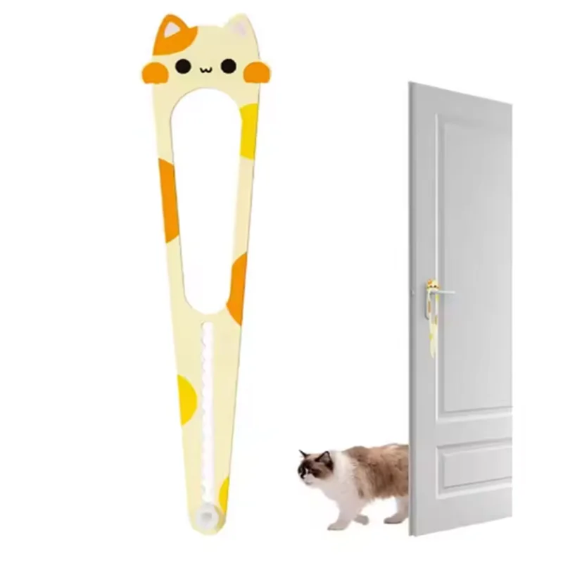 Los gatos calientes pueden entrar y salir las grietas de la puerta de la mascota del dormitorio están se izquierdas en la barrera de la puerta ajustable del artefacto para mascotas sin perforar. - imagen 4
