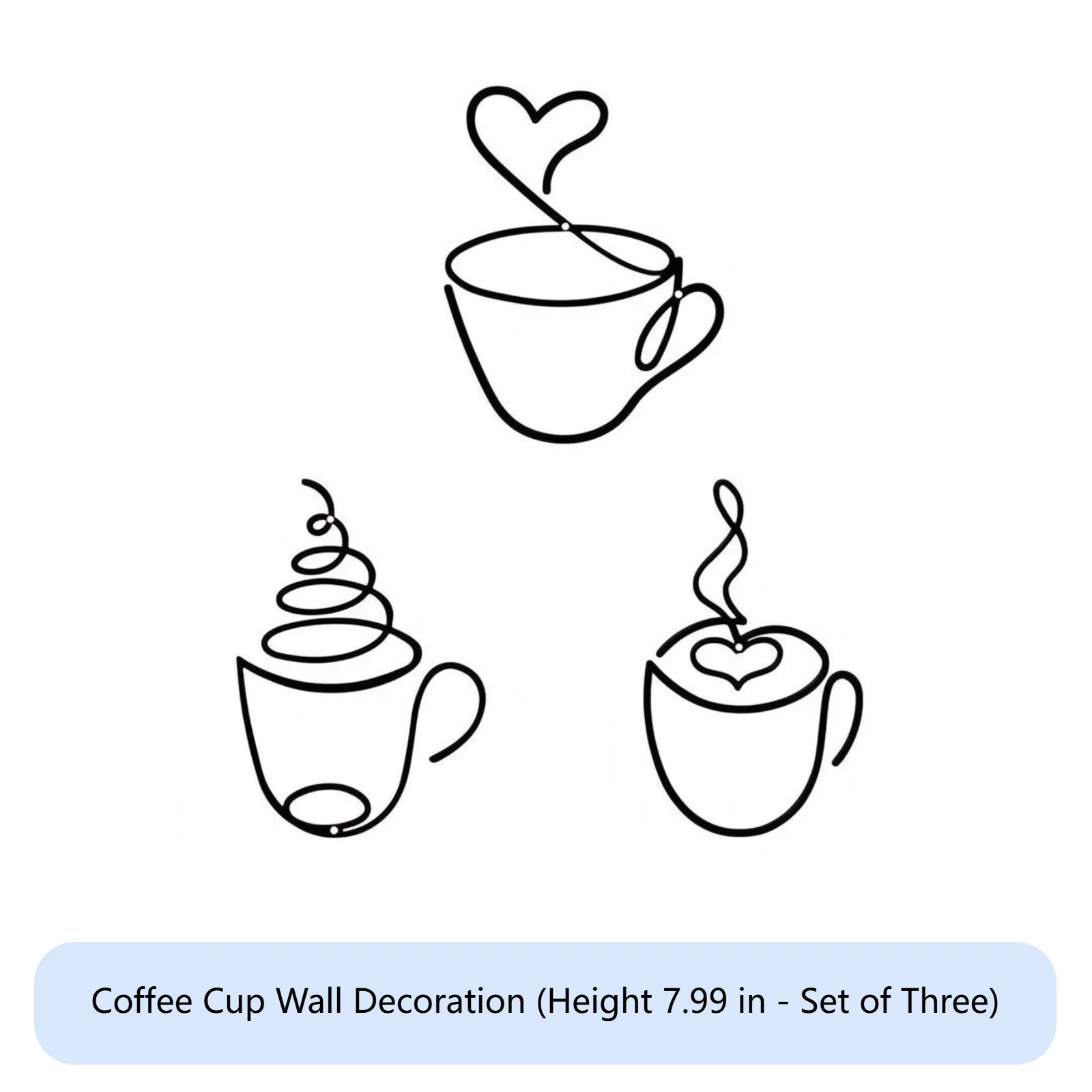 Decoración pared cocina – 3 taza café estilo rústico para adulto