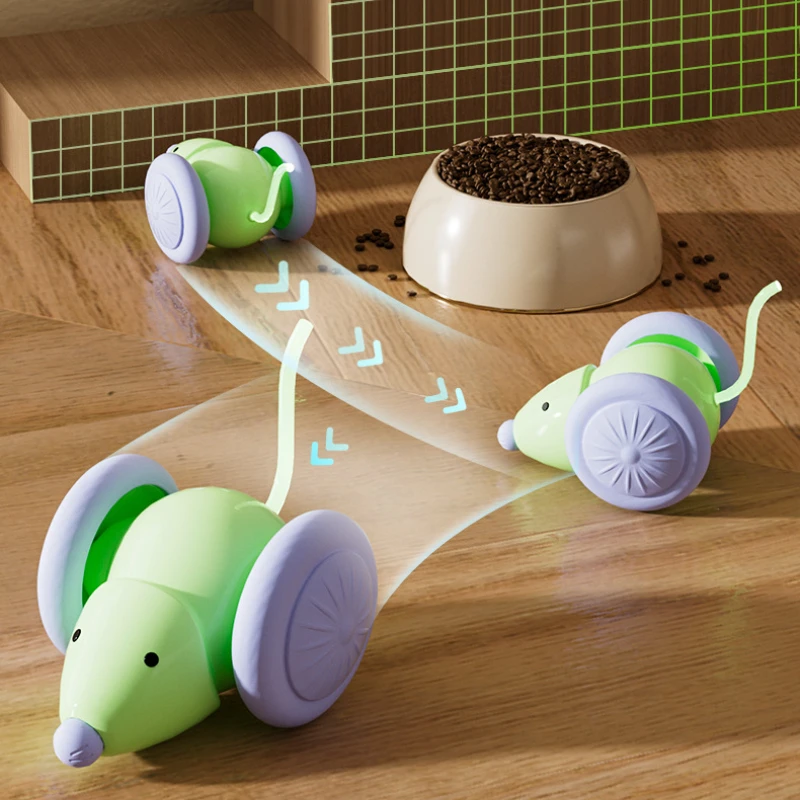 Juguete interactivo para gatos: ratón y coche eléctrico recargable - imagen 3