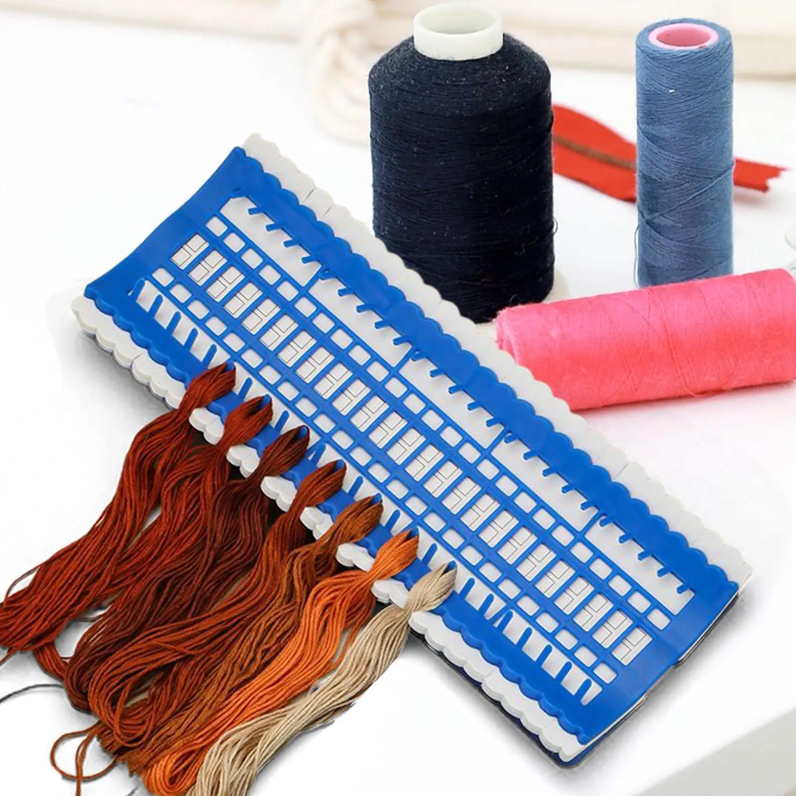 Soporte para hilo de bordar, 50 rejillas, contenedores organizadores de cuerdas con 15 tarjetas de etiquetas reutilizables para organización, clasificación de hilo de coser - imagen 4