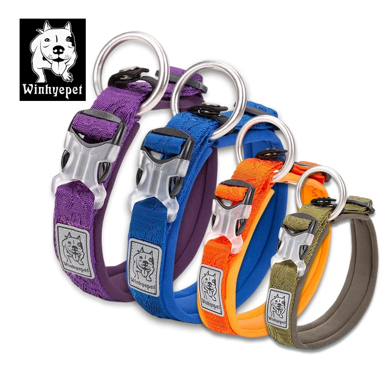 Winhyepet-Collar cómodo acolchado con hebilla ajustable para perro, accesorio táctico de entrenamiento para mascotas, tamaño XS-XXXL
