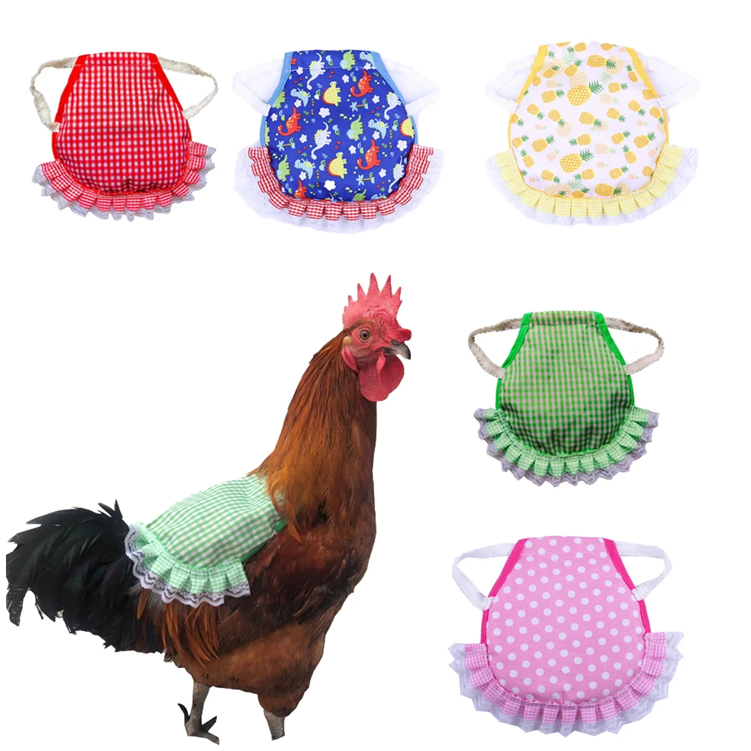 Delantal elástico para gallina, Protector de plumas para silla de montar de pollo, ropa ajustable para mascotas, vestido de pollo y pájaros, delantal para aves de corral para clima frío, 1 ud. - imagen 4