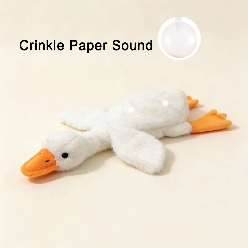 Mascota pato ganso grande seguro chirriador para perros juguetes resistentes sonido corte perro juguete de dibujos animados cachorro indestructible diente masticar juguete de peluche para perros - imagen 4
