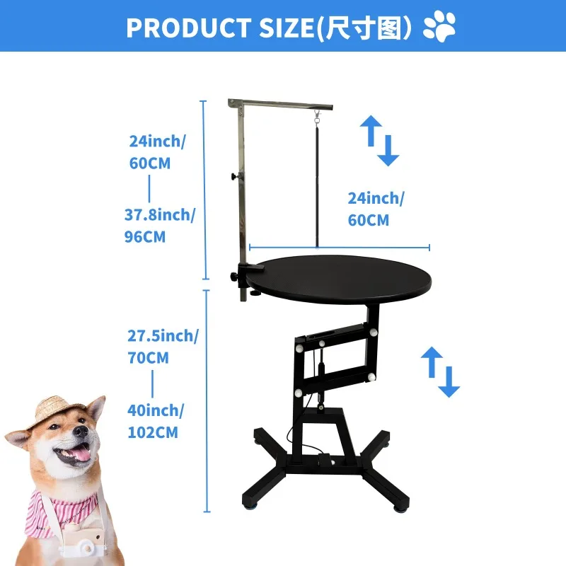 Mesa de aseo para mascotas, mesa elevadora hidráulica giratoria neumática, tienda de mascotas, lavado, corte, soplado, mesa de aseo para animales pequeños - imagen 5