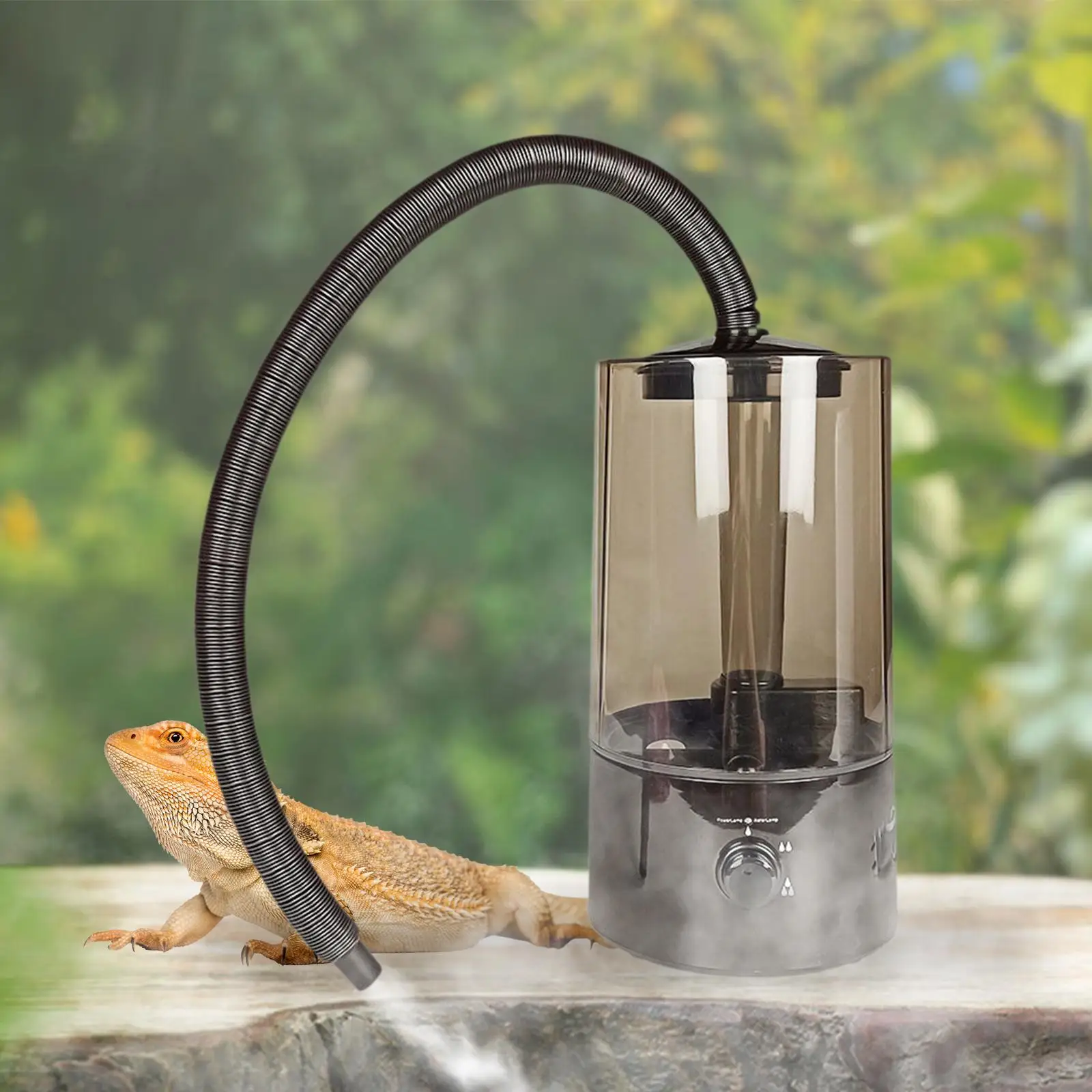 Reptile Humidifier with Tube US Adapter Reptile Mister Fogger Fog Machine for Vivarium Fruits and Vegetables Indoor Amphibians