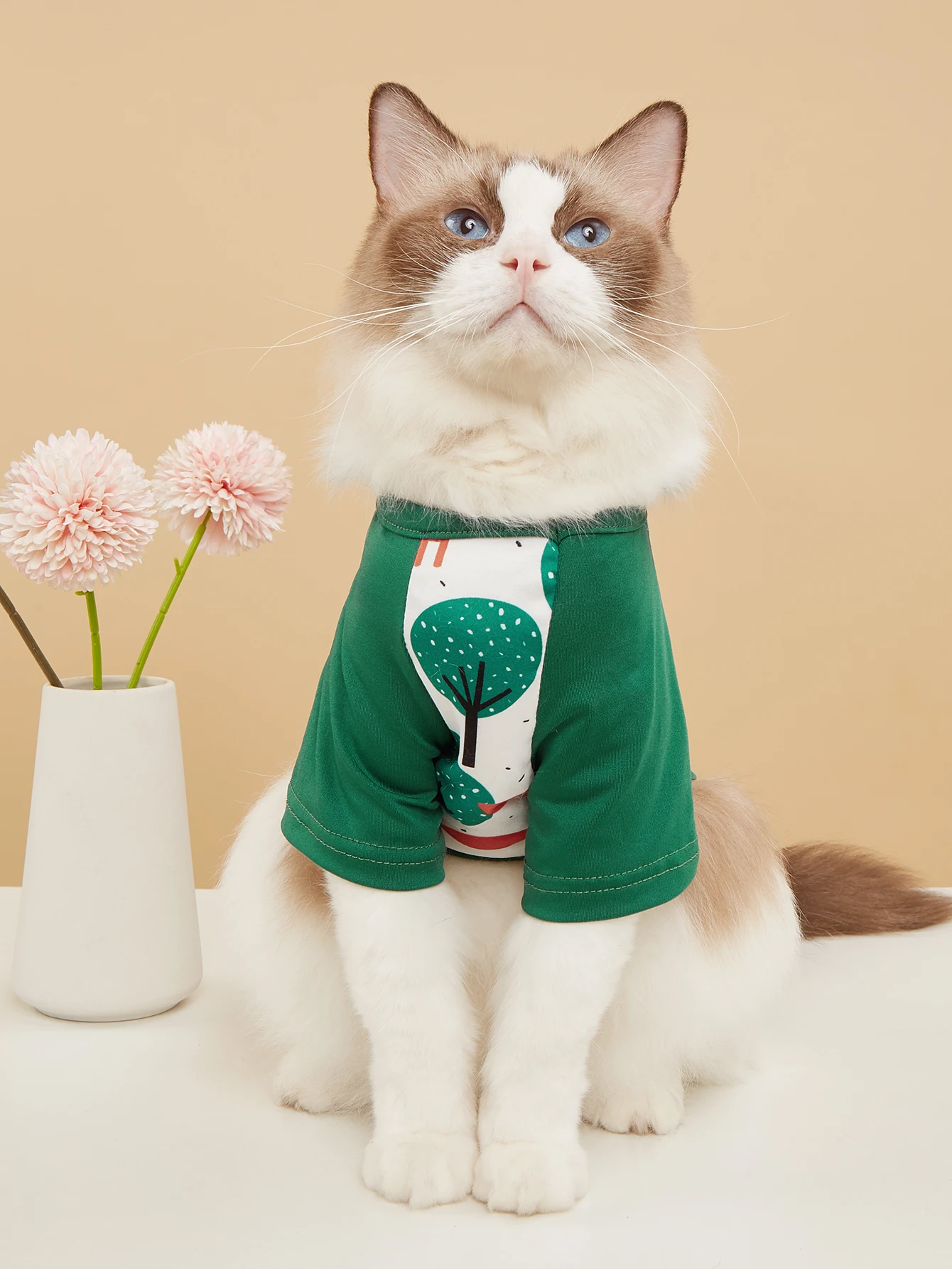 Camisetas para perros con estampado de girasol/zorro, ropa diaria de moda para cachorros, atuendo para perros pequeños, gatos, disfraz al aire libre, trajes de fiesta - imagen 5