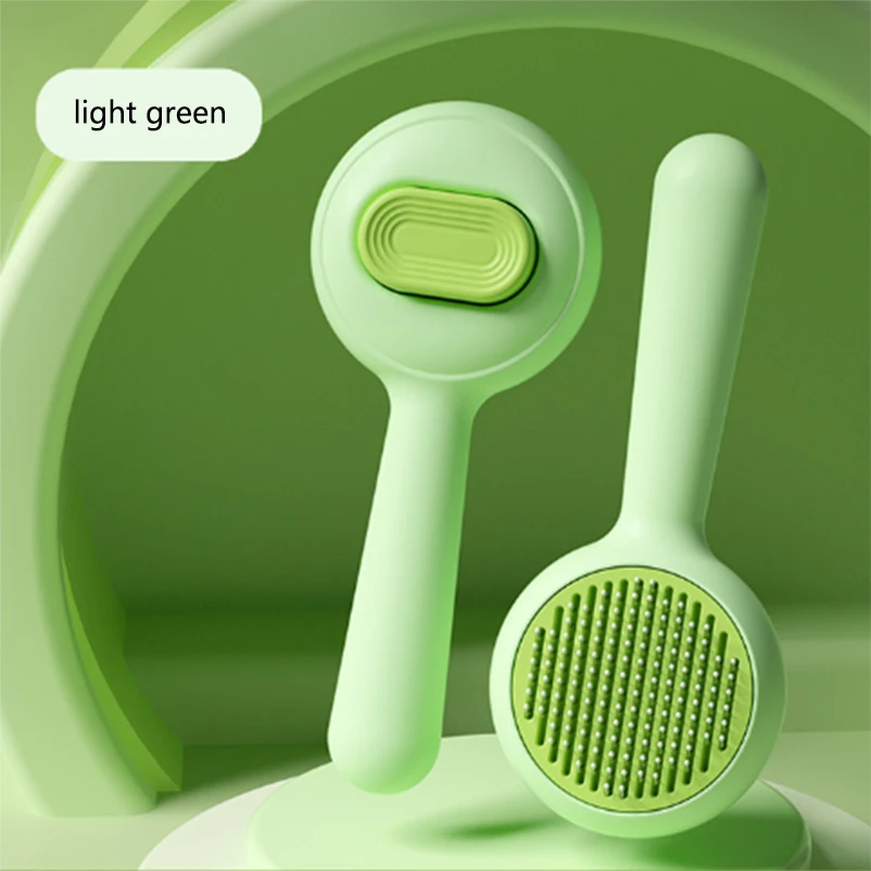 Peine autolimpiante para mascotas, peine para gatos, cepillo de alambre para mascotas, peine de aguja de acero autolimpiante, suministros para perros y mascotas - imagen 4