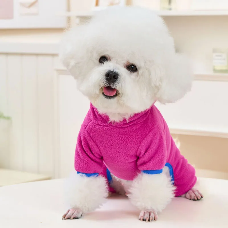 Ropa de lana para perros, disfraz de invierno con capucha, pijamas cálidos, monos para perros pequeños y medianos, mono para cachorros, Chihuahua, traje de mono - imagen 4