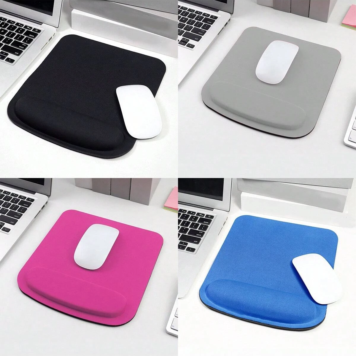 Alfombrilla cuadrada para ratón con reposamuñecas para oficina, alfombrilla de escritorio ergonómica antideslizante para ordenador portátil, 1 pieza