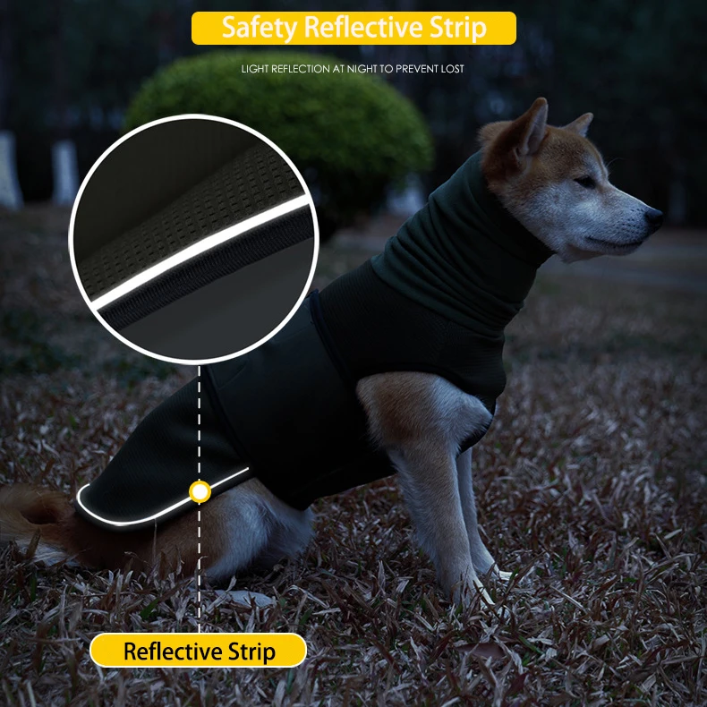 Chaleco calmante para aliviar el perro, chaqueta antiansiedad para perros, abrigo reflectante de cuello alto con capucha, ropa para perros pequeños, medianos y grandes - imagen 3