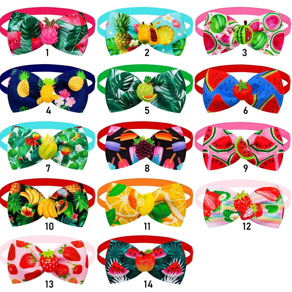 100 Uds nuevas pajaritas para perros estilo fruta de primavera pajarita Collar para perros moda perro pequeño lazos para gatos accesorios de aseo para perros - imagen 2