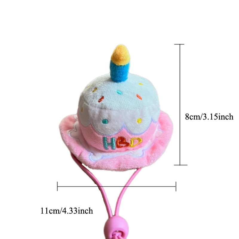 Sombrero de cumpleaños con forma de pastel para mascotas, cachorro y gatito ajustable, gorras de conejos, disfraz de Cosplay, sombreros de perro, fiesta bonita - imagen 4
