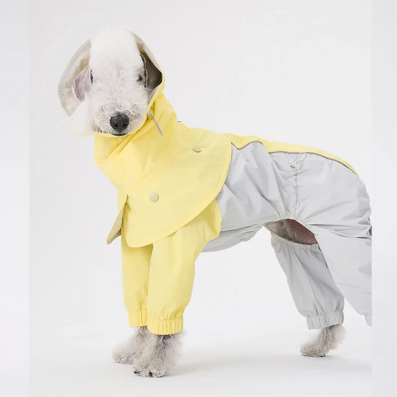 Traje impermeable ligero para Bedlington, abrigo rosa fino transpirable de verano de cuatro patas, sombrero para impermeable de galgo italiano para perros - imagen 4