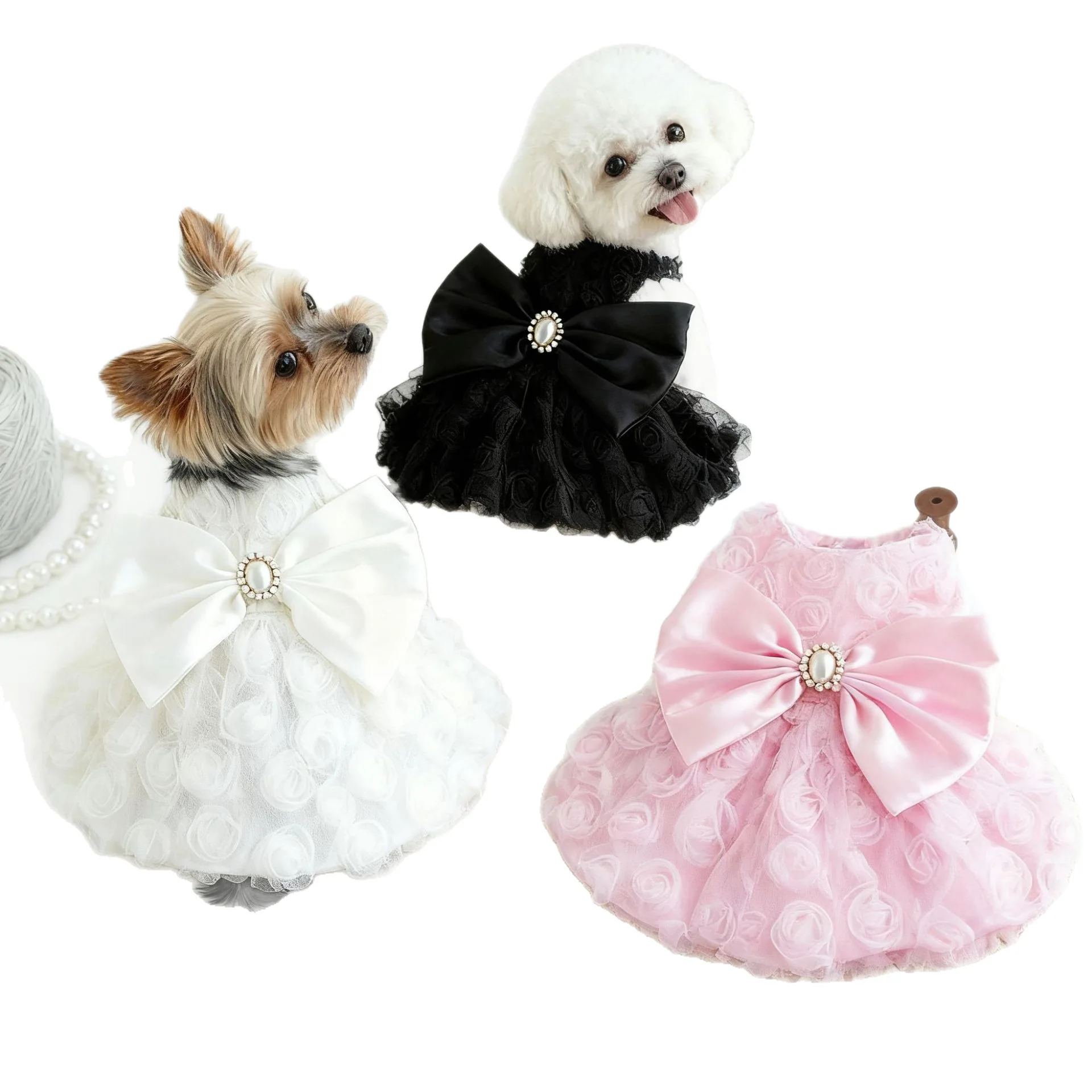 Vestido primavera para perros pequeños y gatos – Ropa ligera transpirable - imagen 3