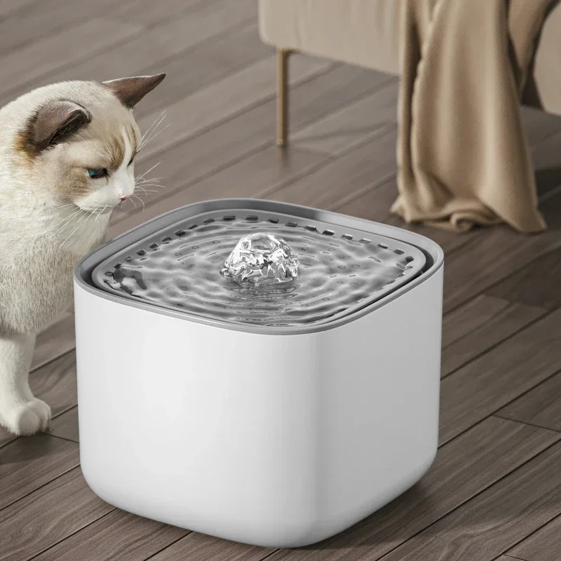 Fuente de agua automática para gatos de 3L con filtro de recircular de luz LED, alimentador de agua silencioso eléctrico USB, dispensador de agua potable para mascotas