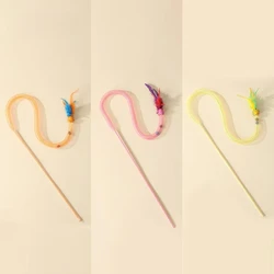 Varita interactiva para gatos con plumas elásticas