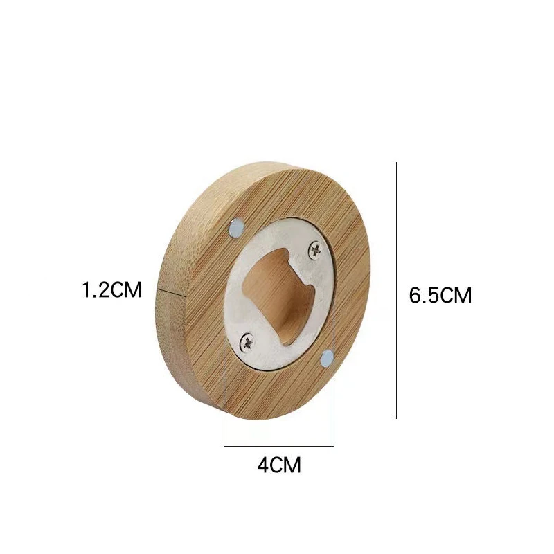 Abridores de cerveza con succión magnética, abridor de botellas de madera, tapa de cerveza, logotipo grabado de Surport, abridor de botellas de cerveza DIY, 3/6/12 Uds. - imagen 2