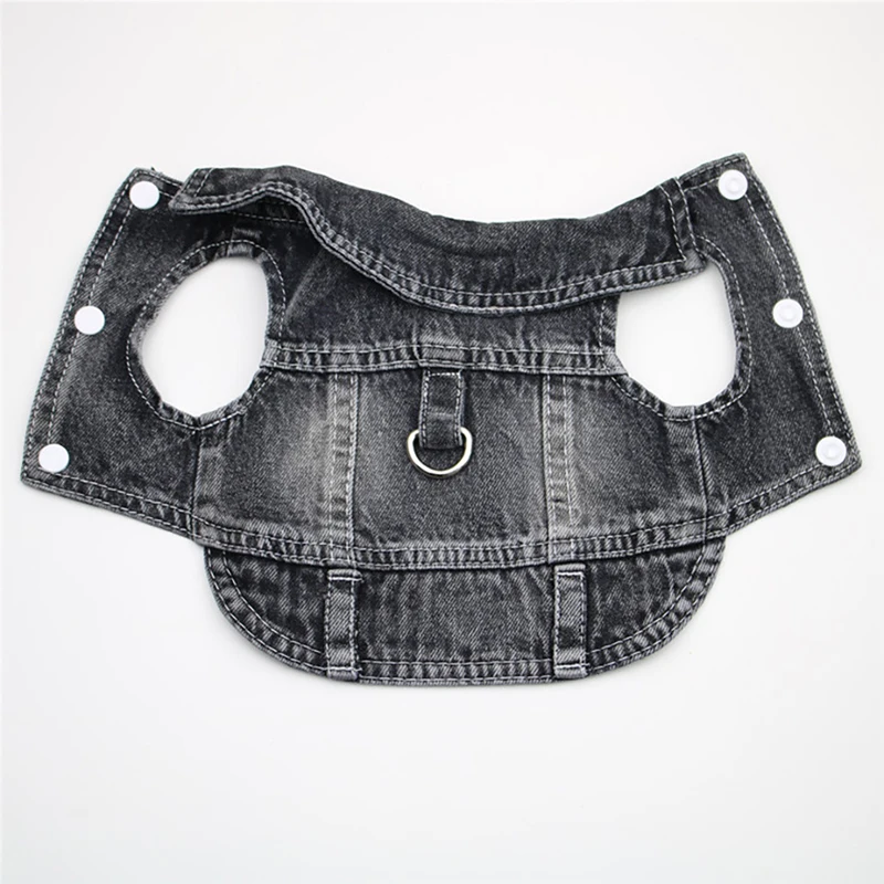 Dog Jean Jacket for Small & Medium Dogs - Stylish Denim Hoodie Vest for Boys, Summer Pet Costume, Comfortable Outdoor Walk Harness, Perfect for Cats & Puppies - imagen 2