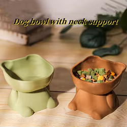 Cuenco de gran capacidad para mascotas, cuencos para gatos, Protector de cuello de fondo oblicuo, forma de gato de dibujos animados, alimentador para mascotas, suministros para mascotas