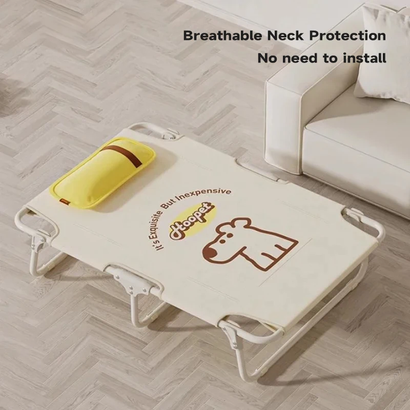 HOOPET เปลสุนัขแบบยกสูง, เตียงสัตว์เลี้ยงสําหรับงานหนักสําหรับสุนัขขนาดกลางขนาดใหญ่, ผ้า Oxford กันน้ําและกันคราบ, แบบพกพาพับได้ - imagen 2