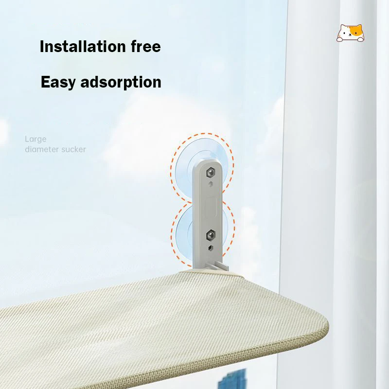 Hamaca para gatos con súper ventosa, columpio, sol, se puede quitar y lavar, colchón, alféizar de ventana, cama colgante de vidrio, suministros para mascotas - imagen 5