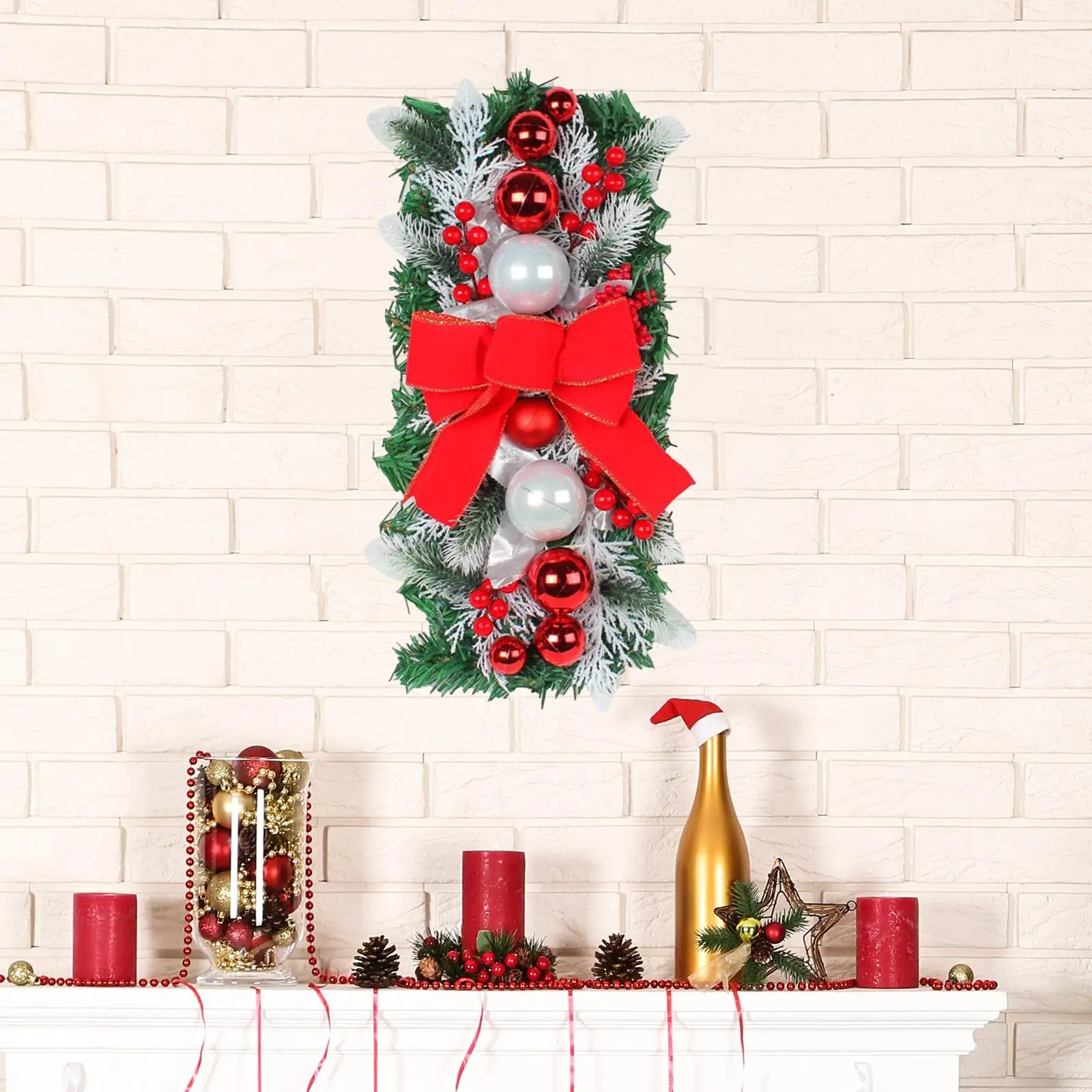 Navidad escalera botín Oficina interior adorno de Acción de Gracias Navidad puerta de casa guirnalda de escalera - imagen 3