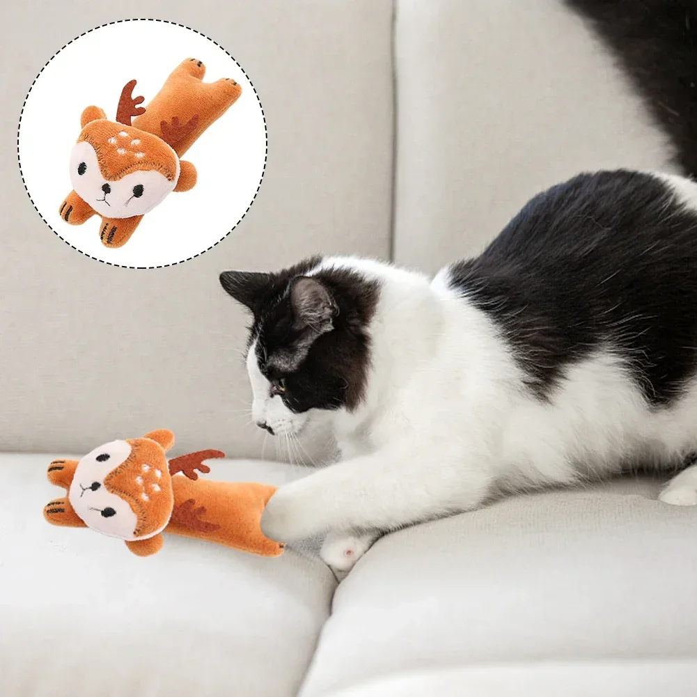 Juguetes con forma de Animal para gatos, juguetes interactivos divertidos de felpa para gatos, Mini dientes de molienda, juguetes de hierba gatera, juguete para masticar para gatitos, accesorios para mascotas - imagen 5