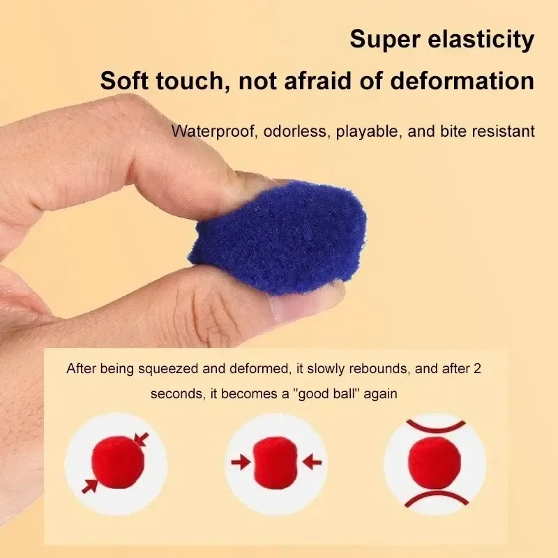 1 Juego de pistola de peluche para gatos, lanzador de felpa, herramienta interactiva silenciosa, Mini juegos de pistola de tiro, pelota de peluche elástica, juguetes, suministros para mascotas - imagen 4