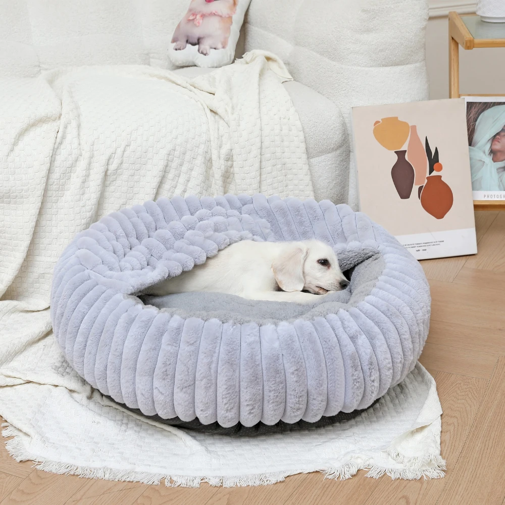 Cama redonda lavable para gatos y perros pequeños o medianos – Cueva - imagen 2