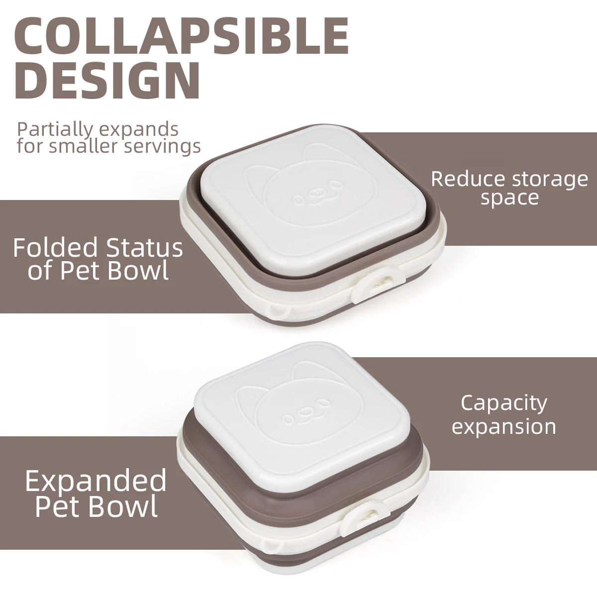 Cuenco plegable de silicona para exteriores para mascotas, cuenco de agua para comida para perros pequeños, adecuado para usuarios sin derrames, cuenco de silicona para perros - imagen 5