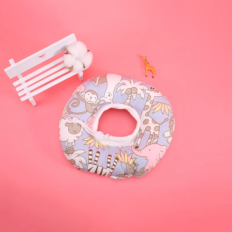 Collar de algodón estampado antimordida para perro y gato, Elizabeth, protección para heridas aéreas, anillo de sombra para gatito y mascota, banda para el cuello después de la cirugía - imagen 5
