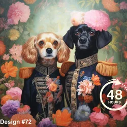 ATUBAN Retrato de mascota navideña, Retrato de mascota real, Regalo de retrato de mascota, Pintura de animales, Retrato familiar, Regalo de Navidad