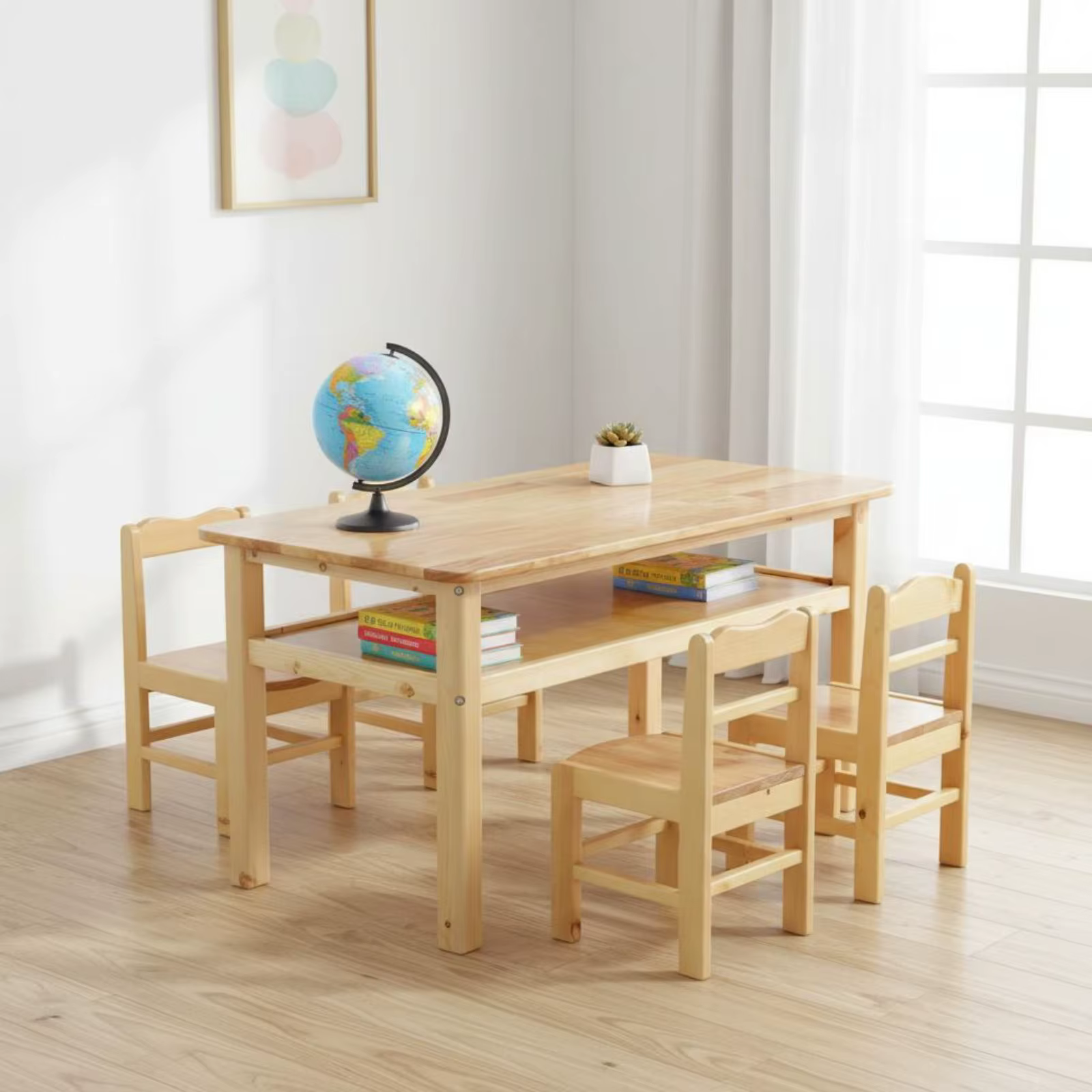 Juego de mesa sillas madera maciza para gatos y perros fácil limpiar - imagen 3