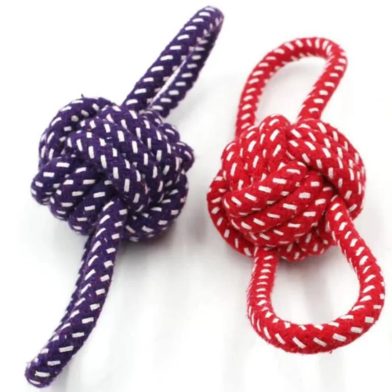 Cuerdas de juguete para perros, pelota resistente a las mordeduras, nudo, limpieza de dientes, juguete para perros, molienda de dientes, entrenamiento de cachorros, productos para mascotas - imagen 4
