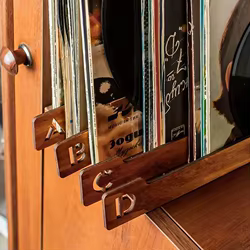 Separadores de discos de vinilo A-Z, piezas de madera, organizador