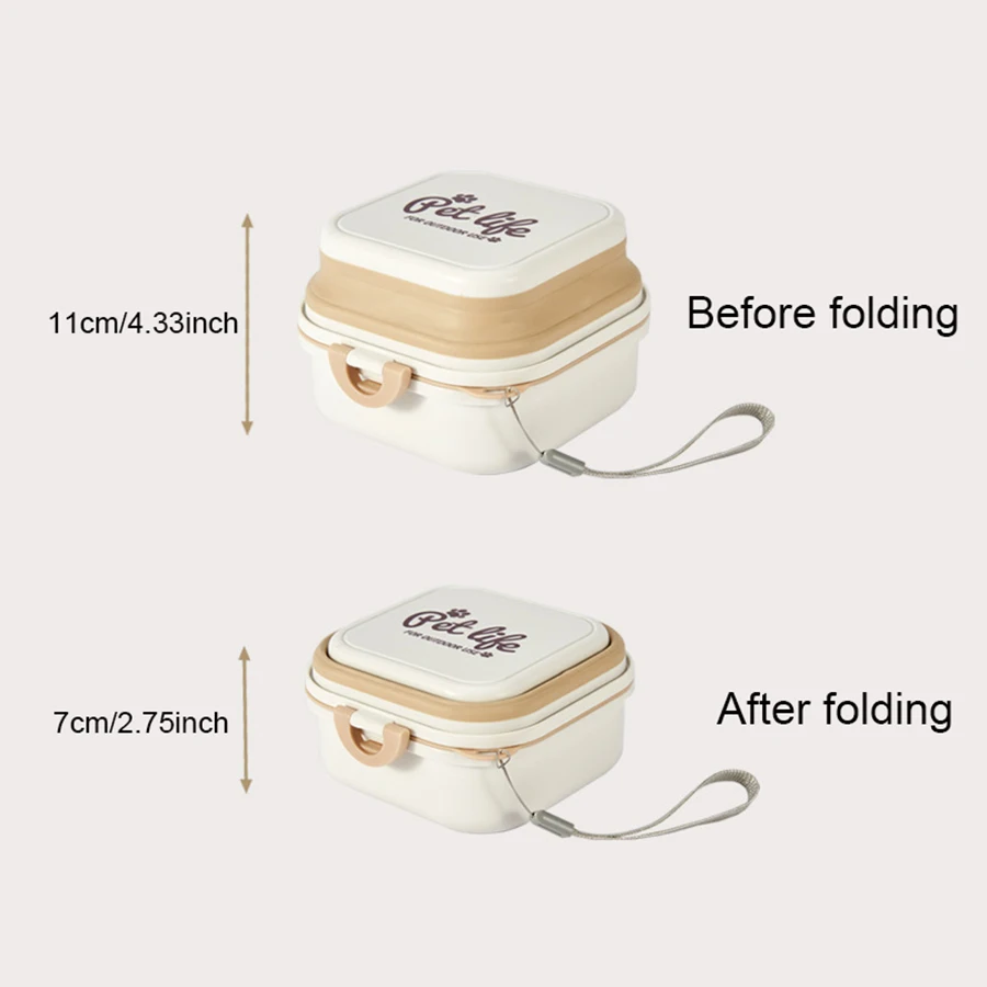 Cuencos plegables gruesos para mascotas, cuencos dobles para mascotas al aire libre, vajilla, cuencos alimentadores para perros de viaje, suministros para mascotas, cuencos portátiles para perros - imagen 5