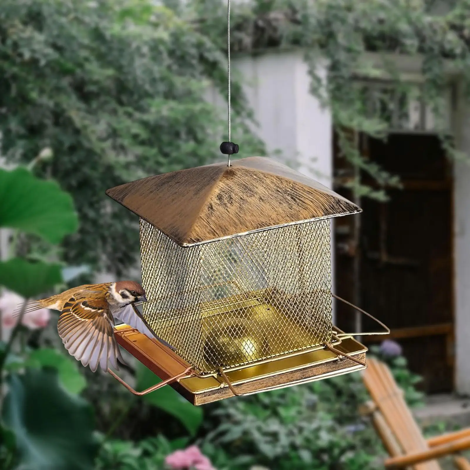 Soporte para comedero de pájaros colgante exterior, comedero para amantes de los pájaros, jardín exterior - imagen 4