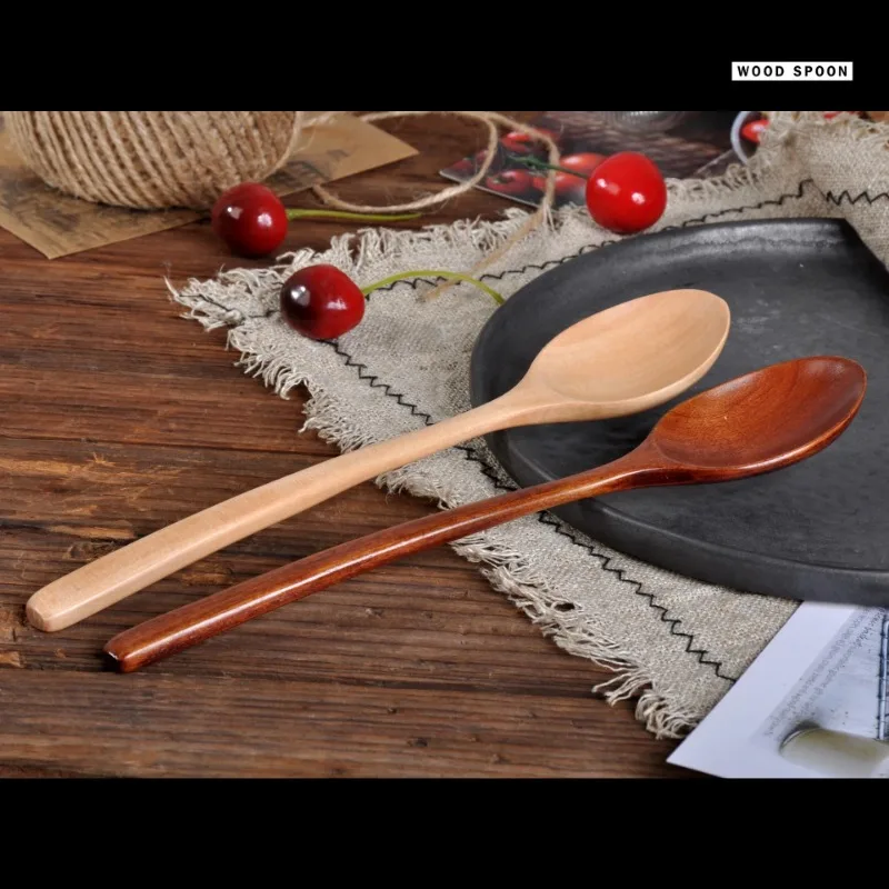 Utensilios de cocina, cuchara de madera, cuchara para sopa, productos ecológicos, vajilla, cucharón de elipse Natural, cucharas para cocinar chino - imagen 3
