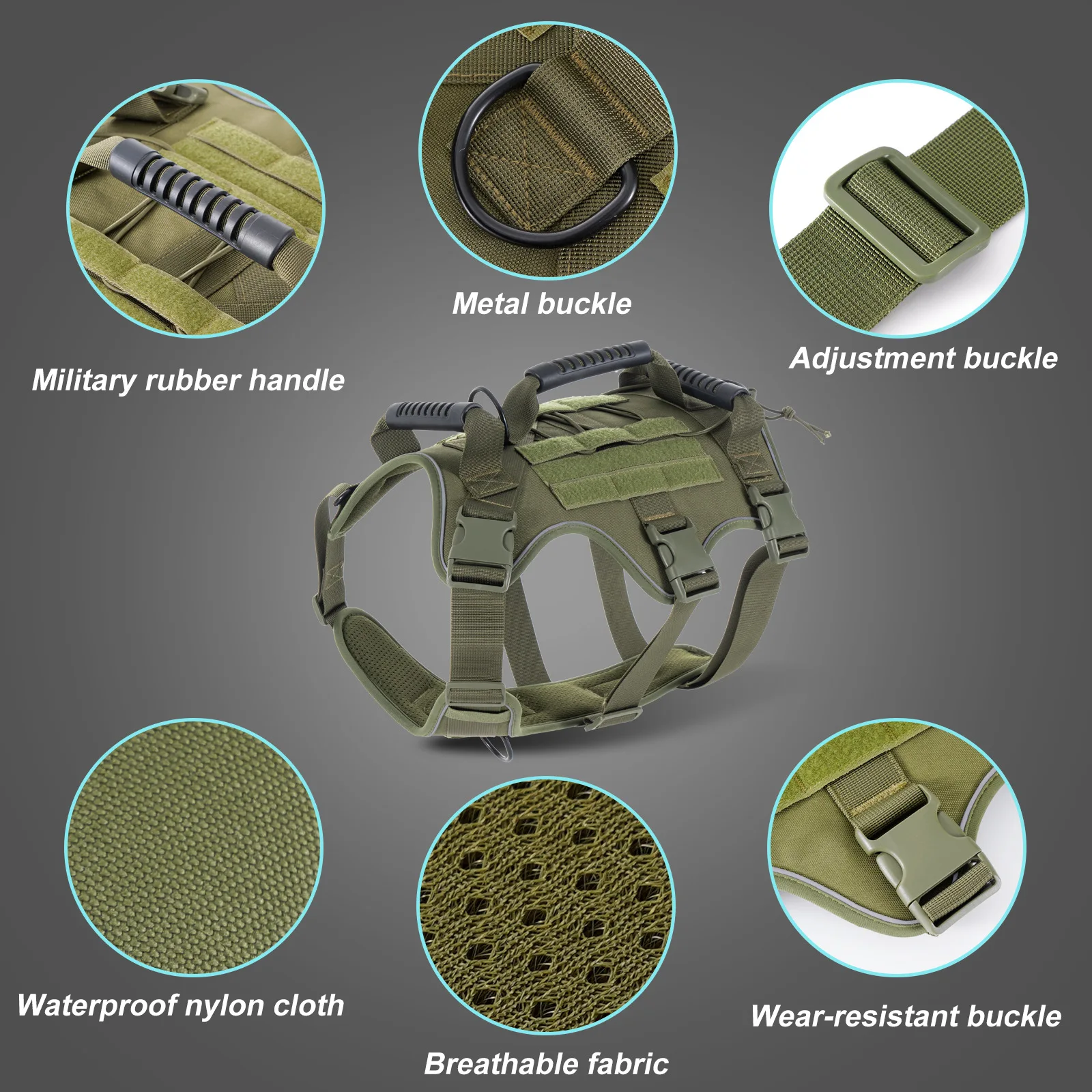 Nuevo chaleco militar táctico para mascotas pastor alemán Golden Retriever, arnés de entrenamiento táctico para perros grandes, accesorios para perros - imagen 4